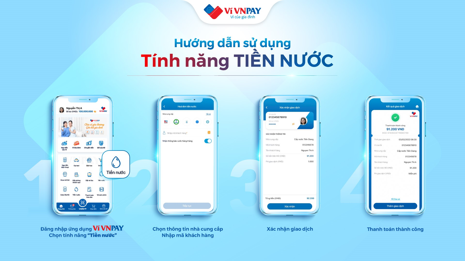 Các bước thanh toán tiền điện trên Ví VNPAY