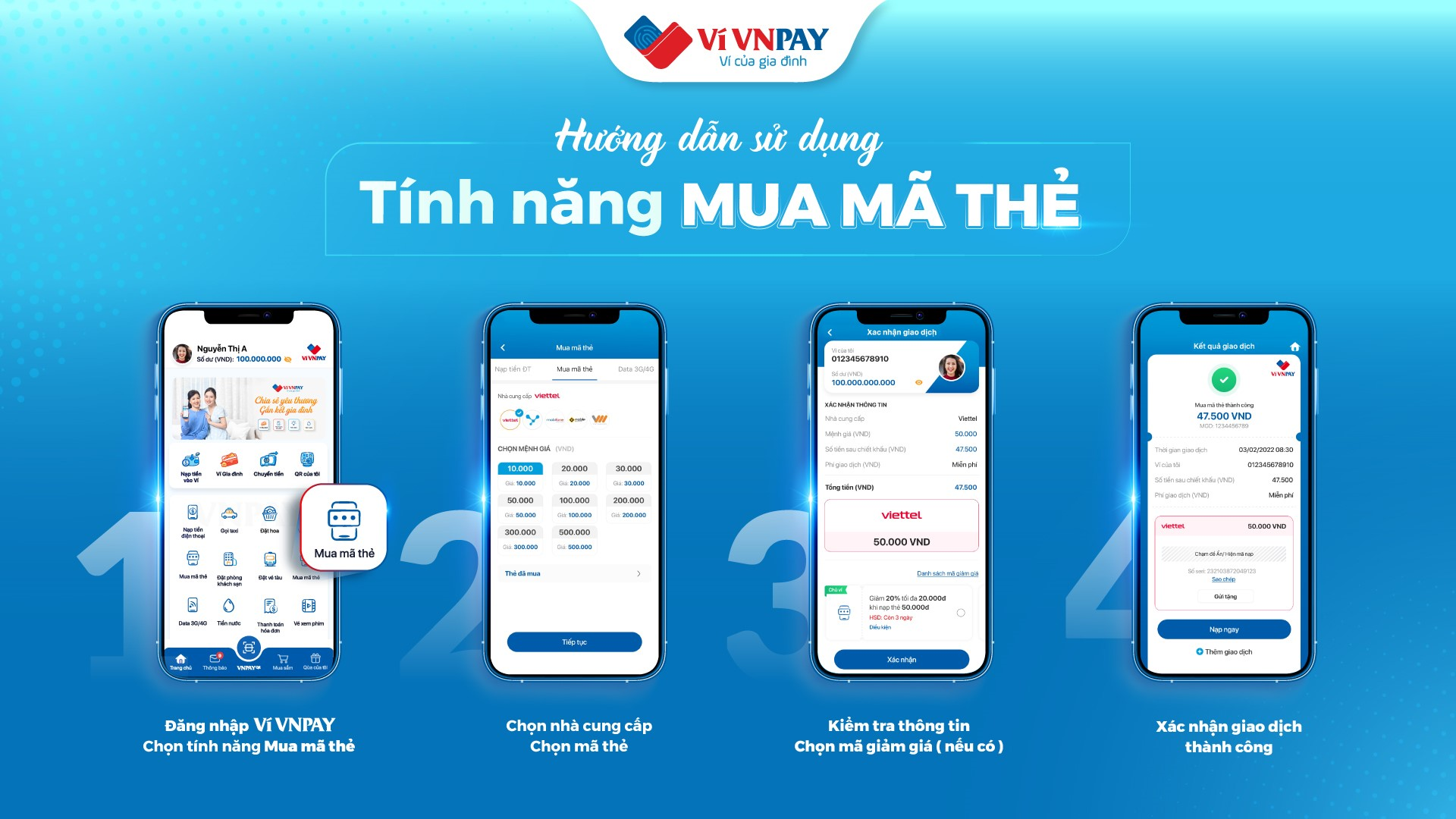 Các bước mua mã thẻ trên VNPAY App