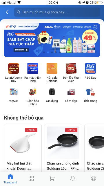 Đa dạng các mặt hàng đều có ở VnShop