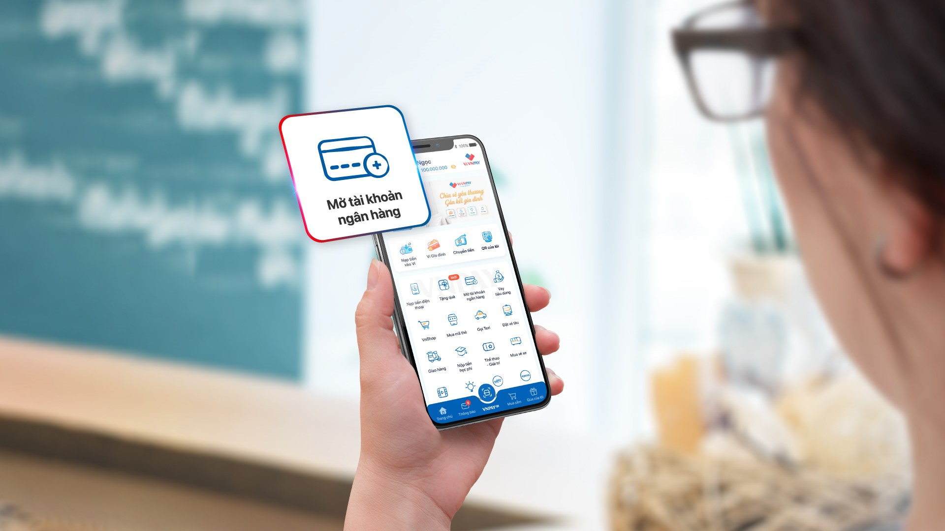 Mở tài khoản ngân hàng nằm trong hệ sinh thái của VNPAY App