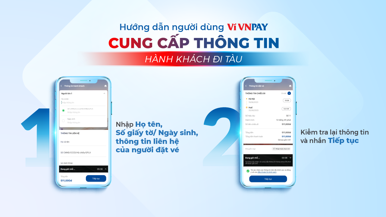 Người dùng ví VNPAY cung cấp thông tin hành khách