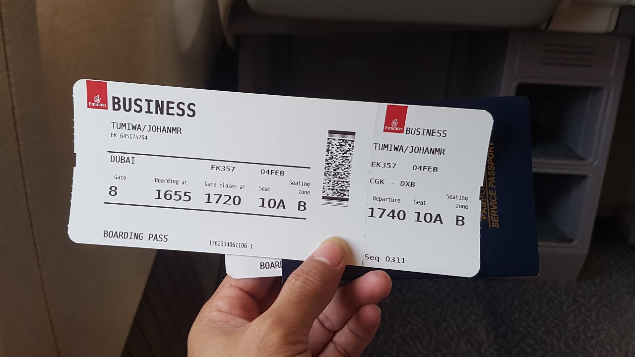 Thẻ lên máy bay của vé máy bay hạng Business