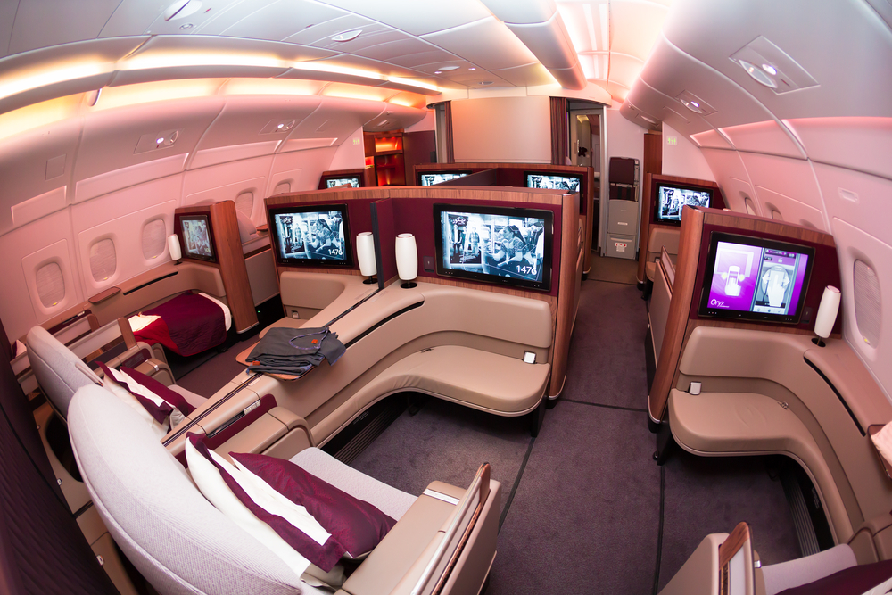Chỗ ngồi khoang thương gia của Qatar Airways