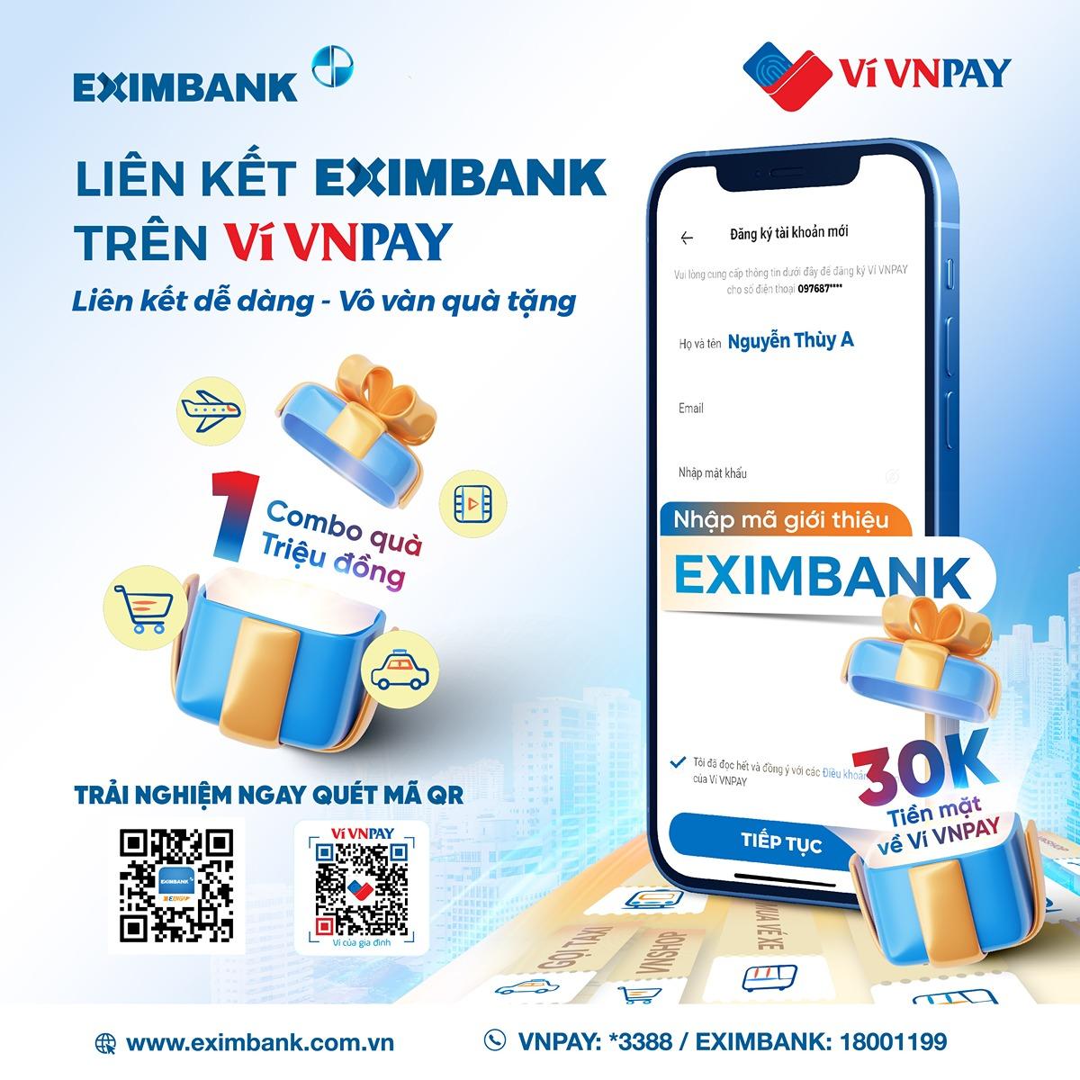 Liên kết Eximbank với ví VNPAY, bạn mới nhận ngay loạt ưu đãi hấp dẫn
