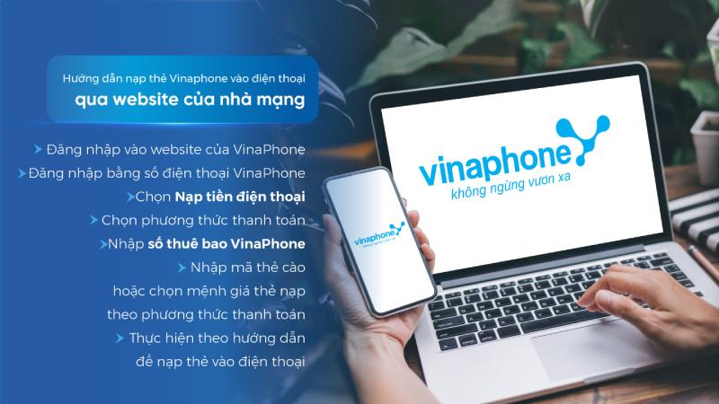 Các bước nạp tiền điện thoại VinaPhone online qua website của nhà mạng