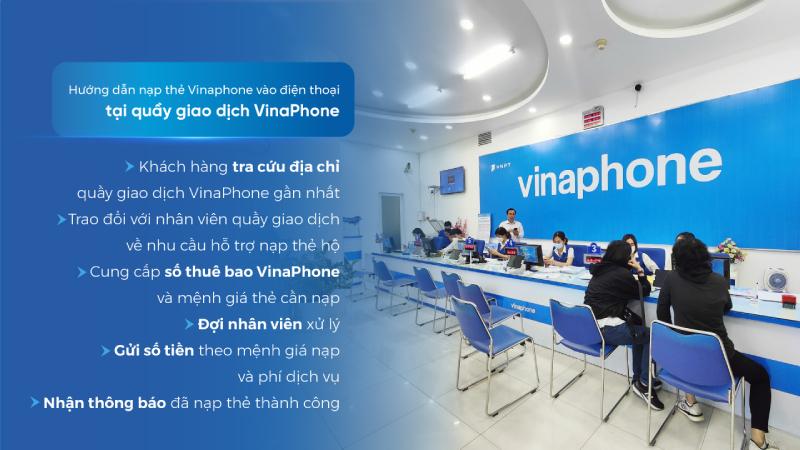 Hướng dẫn nạp thẻ VinaPhone vào điện thoại qua quầy giao dịch VinaPhone