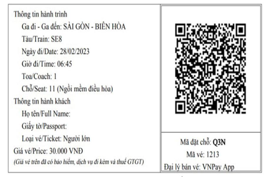 Hành khách mua vé tàu online không nhất thiết phải in vé và có thể sử dụng mã QR điện tử để check-in khi lên tàu