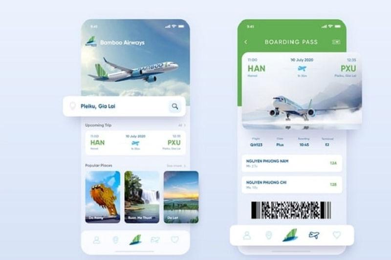Ứng dụng Bamboo Airways hỗ trợ quản lý hành trình và sử dụng các dịch vụ hàng không thuận tiện hơn (Nguồn: Bamboo Airways)
