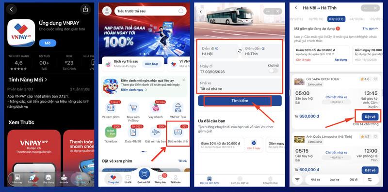 Đặt vé ngay trên Ứng dụng VNPAY để hành trình từ Hà Nội đến Hà Tĩnh trở nên nhanh chóng, tiện lợi và tiết kiệm