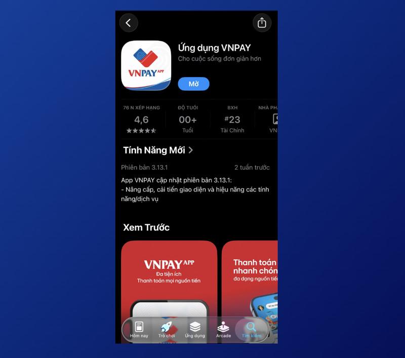 Tải xuống và truy cập vào Ứng dụng VNPAY