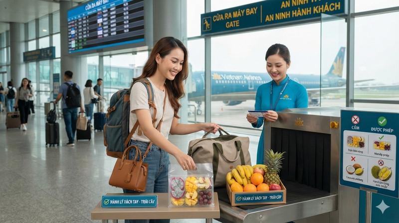 Việc có được mang trái cây lên máy bay không phụ thuộc vào quy định của hãng bay