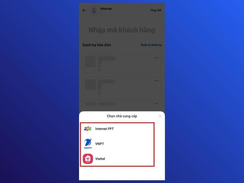 Chọn nhà mạng đang cung cấp đường truyền internet