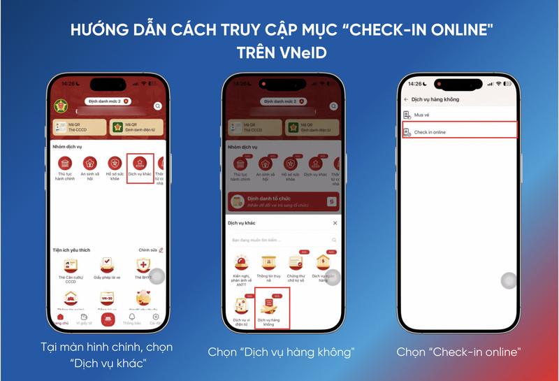 Truy cập mục Check-in online để thao tác