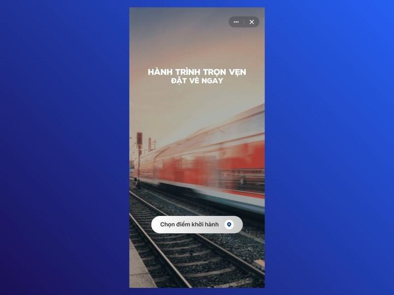 Giao diện tính năng Đặt vé tàu trên ứng dụng hiển thị thông tin rõ ràng và dễ dàng tra cứu