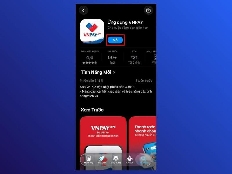 Mở Ứng dụng VNPAY