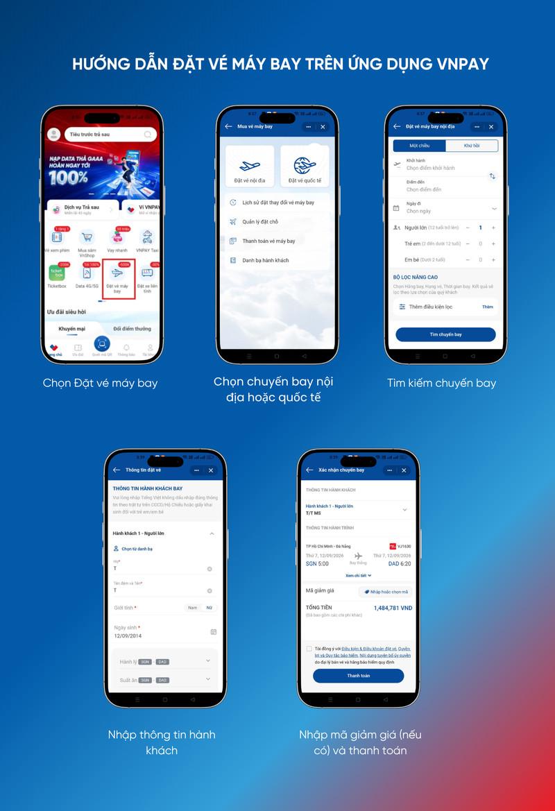 Quy trình đặt vé máy bay trên Ứng dụng VNPAY