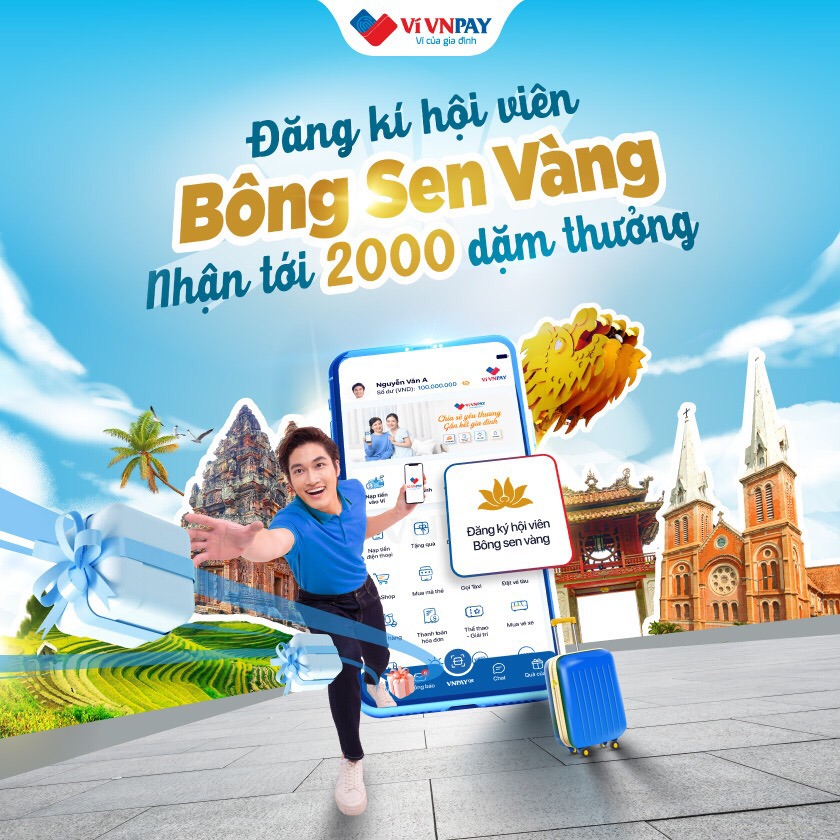 “Bắt tay” với Vietnam Airlines, tính năng Hội viên Bông Sen Vàng tặng combo thẻ Bạc và thưởng dặm trên Ví VNPAY