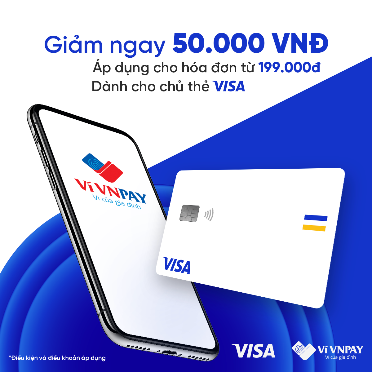 Liên kết thêm thẻ VISA trên ví VNPAY, rinh ngay quà 50.000 đồng